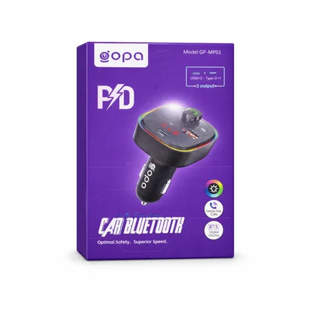 محول بلوتوث للسيارة GOPA PD Car Bluetooth FM Transmitter