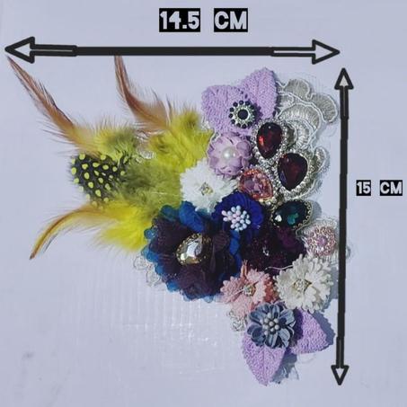 1 pcs broderie 3D dentelle Applique fleur perle dentel