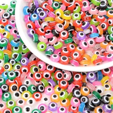 Mixed 100 pcs/Lot 6/8/10mm œil perles résine pour la fabrication de bijoux Bracelet