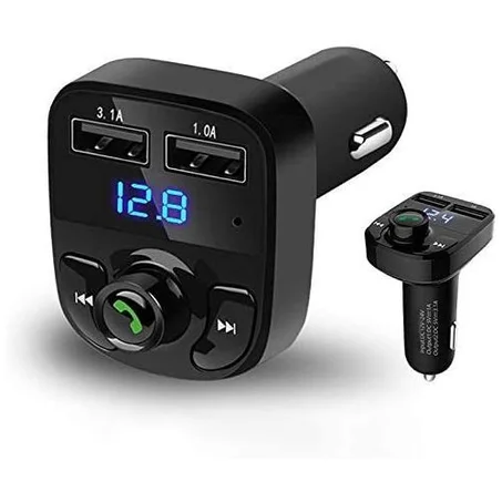 Transmeteur CarX8 émetteur bluethoot FM Double Usb -3,1A-MP3 lecteur carte TF.