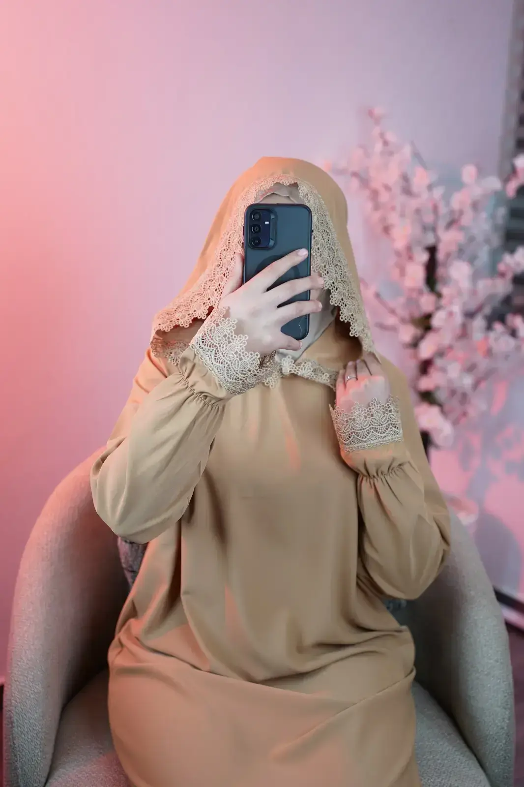 عباية توب كريب روزا