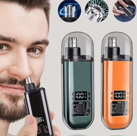 مناسبة للرجال، ماكينة تشذيب شعر الأنف والأذن بشحن USB، ماكينة قص شعر الأنف الكهربائية المحمولة، تصميم صغير الحجم، شحن سريع