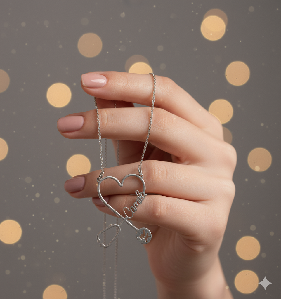 قلادة نبض الحياة الفضي