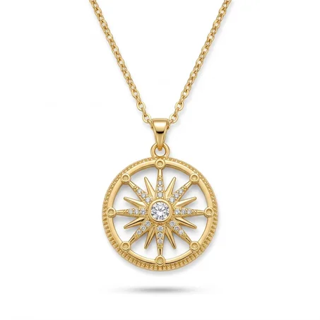 Collier Pendentif Boussole Étoilée