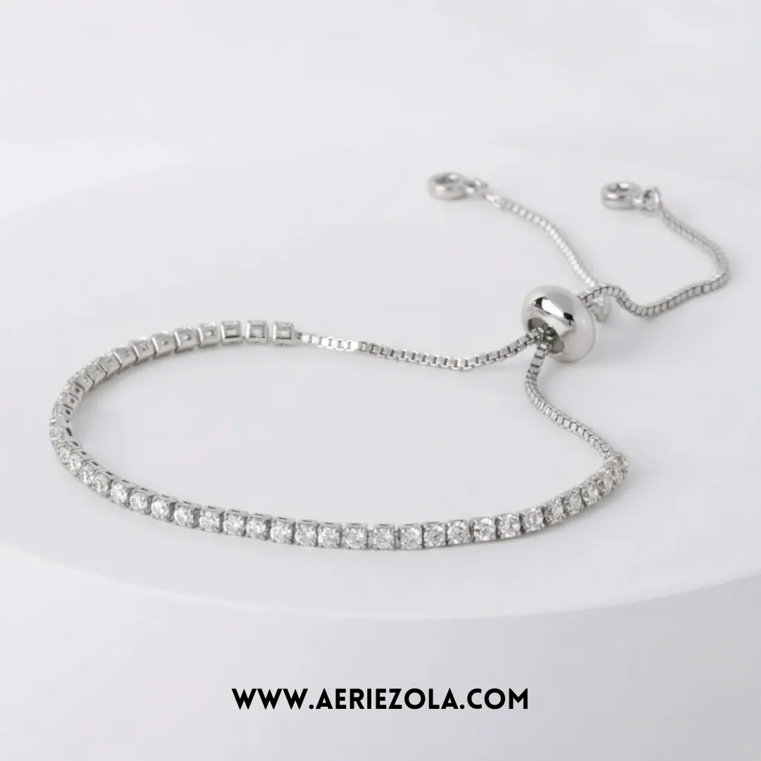 Gourmette Rivière Ajustable Argenté💎