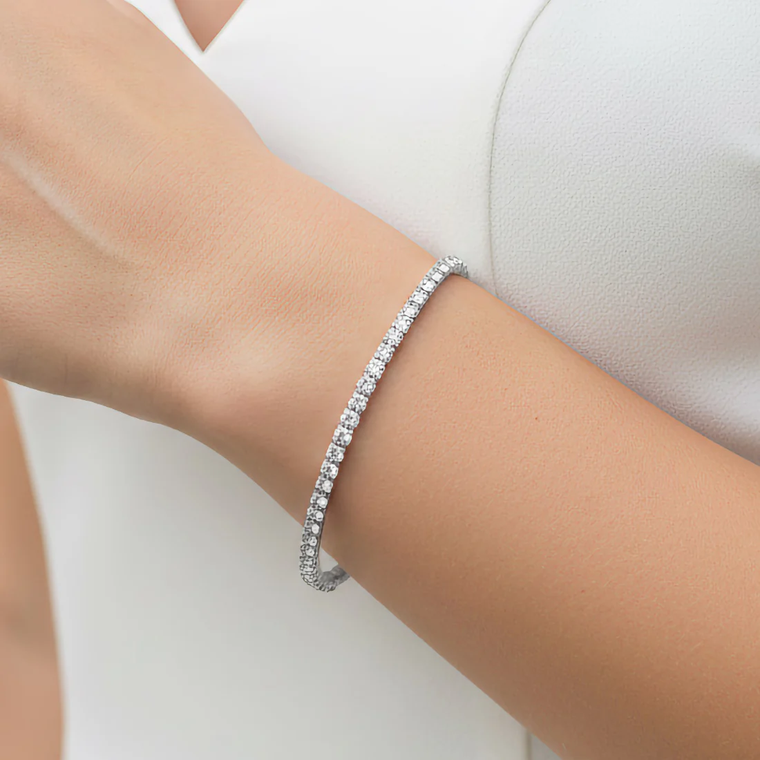 Gourmette Rivière Ajustable Argenté💎