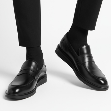 Chaussures en cuir souples Noir