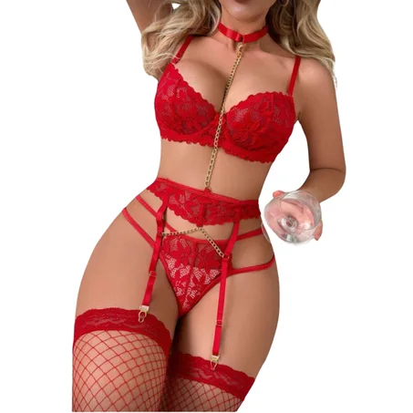 Lace Chain Lingerie Set