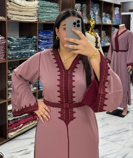 قـفـطــــــان روزا من قمــاش الكـريــــب