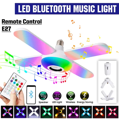 لمبة LED ذكية RGB مشغل موسيقى بلوتوث 48 واط