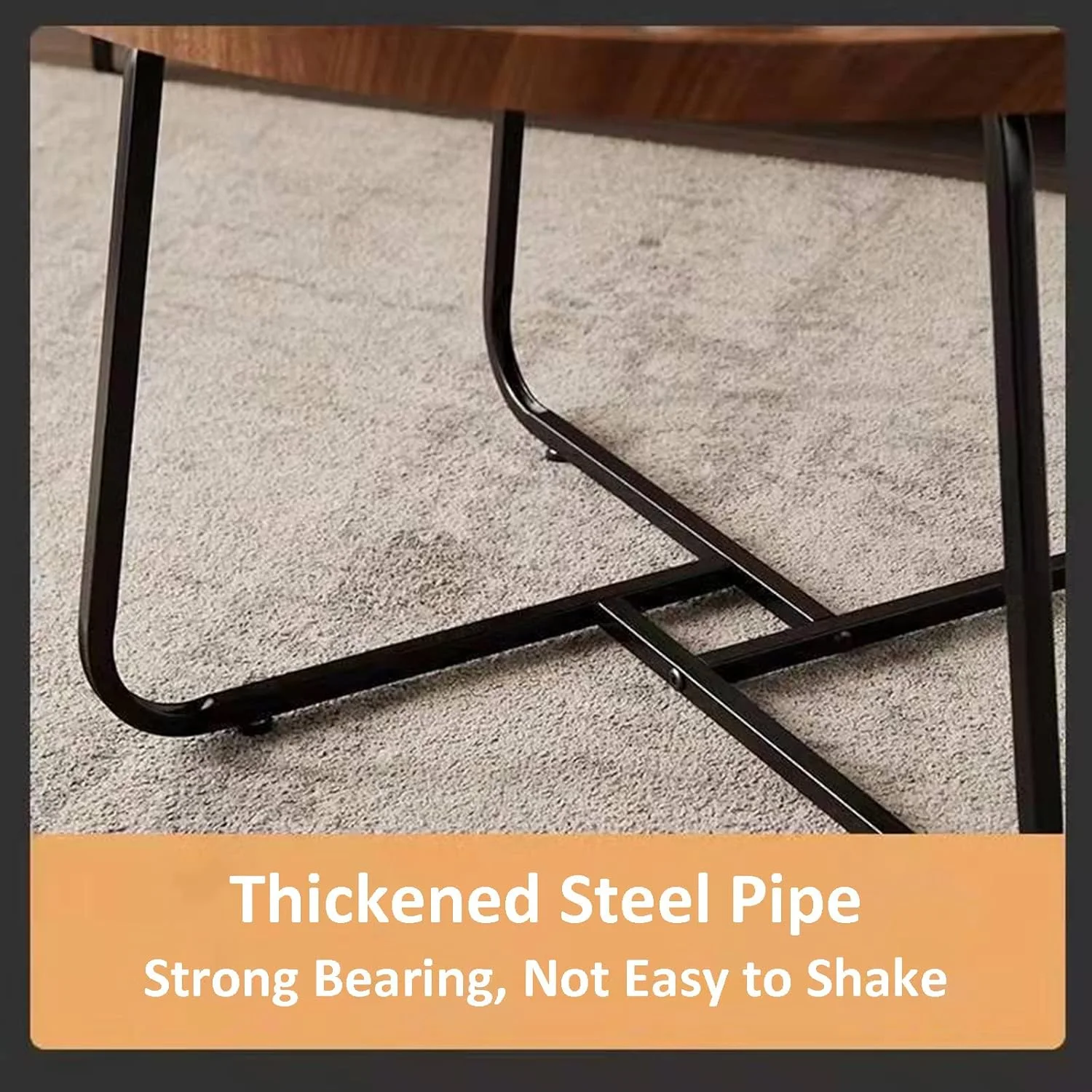 Ensemble de 2 Tables Basses Rondes Style Rustique