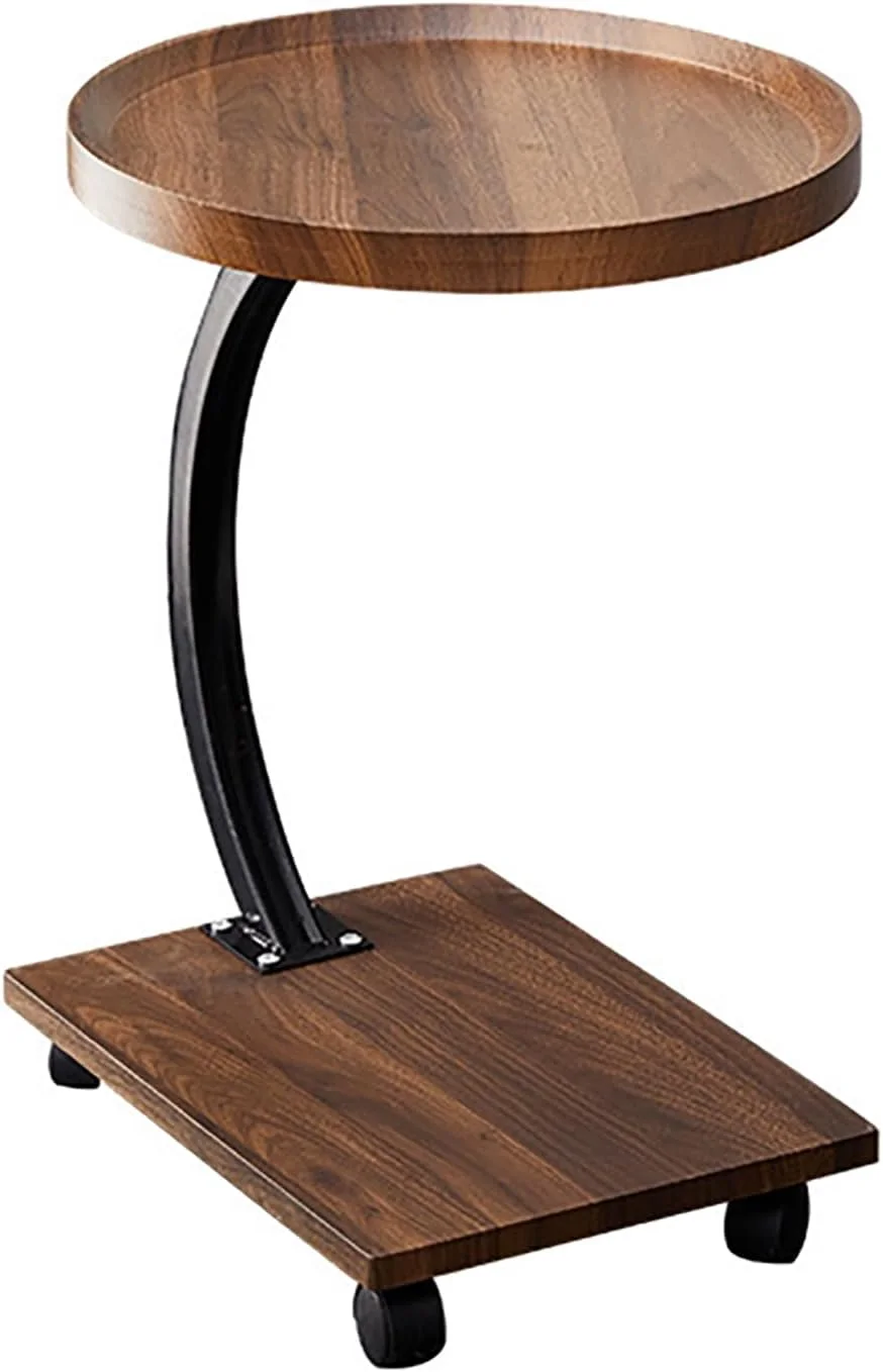Table de Chevet Moderne en Bois et Acier Inoxydable