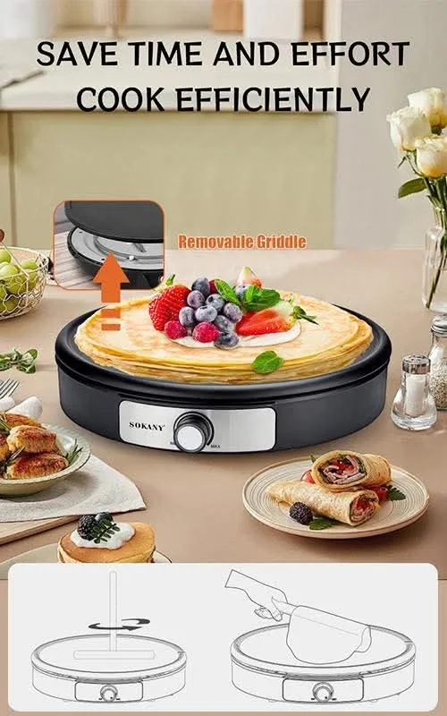 Plaque de Cuisson Sokany Multifonction Crêpes & Rôtis
