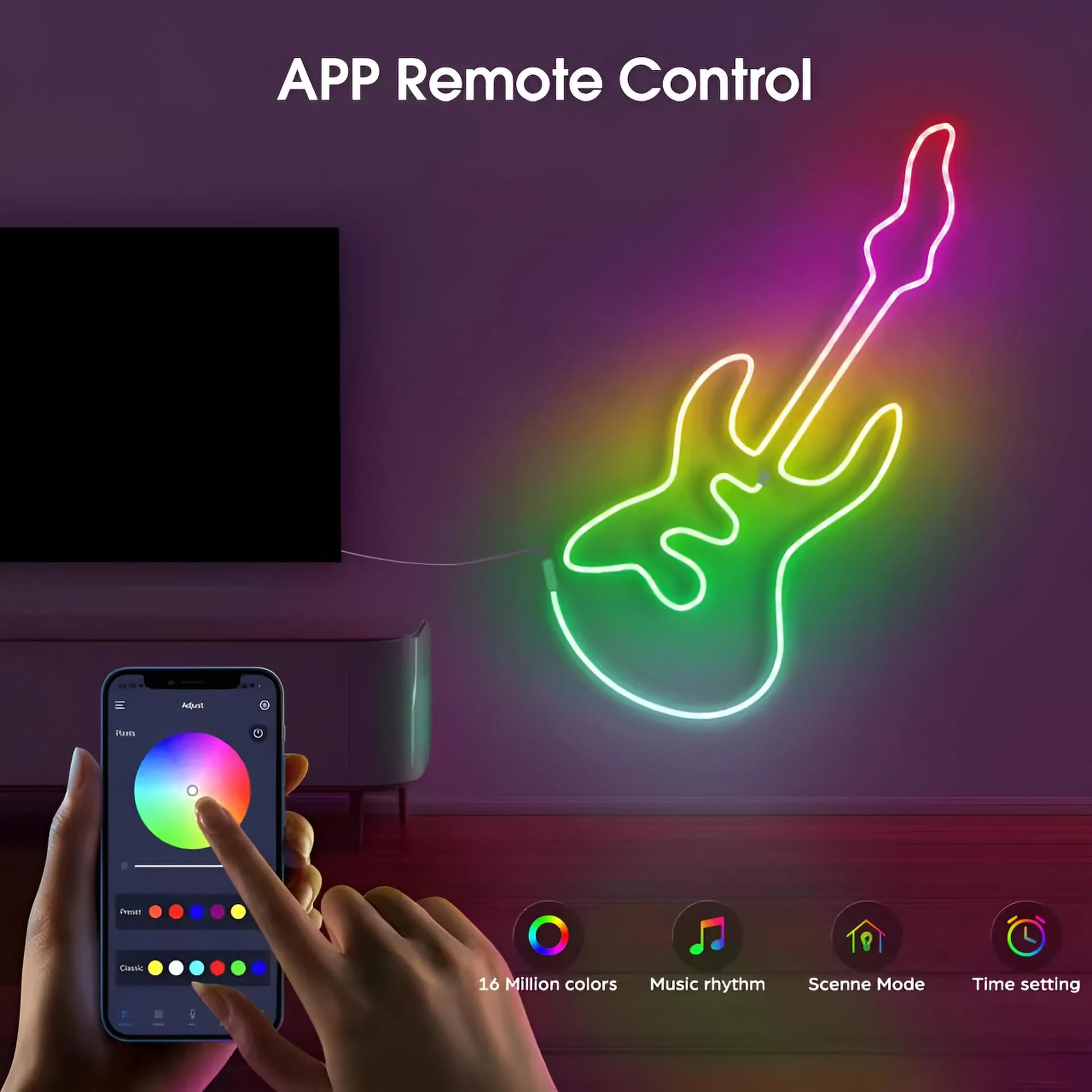 Ruban LED Néon Multicolore Intelligent RGB - Contrôle Vocal