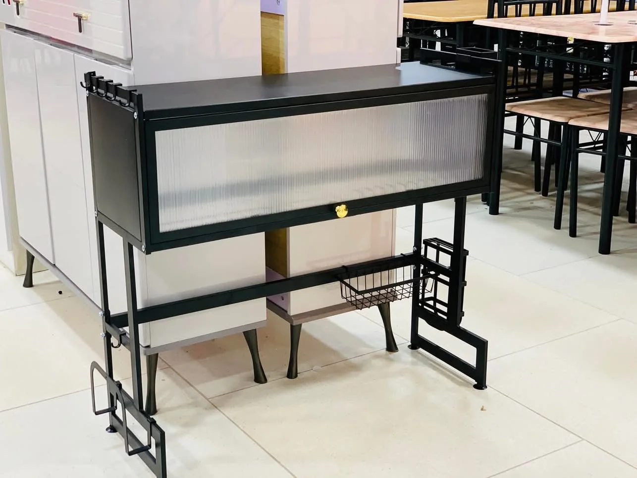 Meuble de Rangement Industriel Moderne avec Support Multifonction