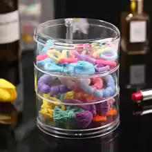 Boîte à Bijoux Ronde Transparente Rotative Multicouche