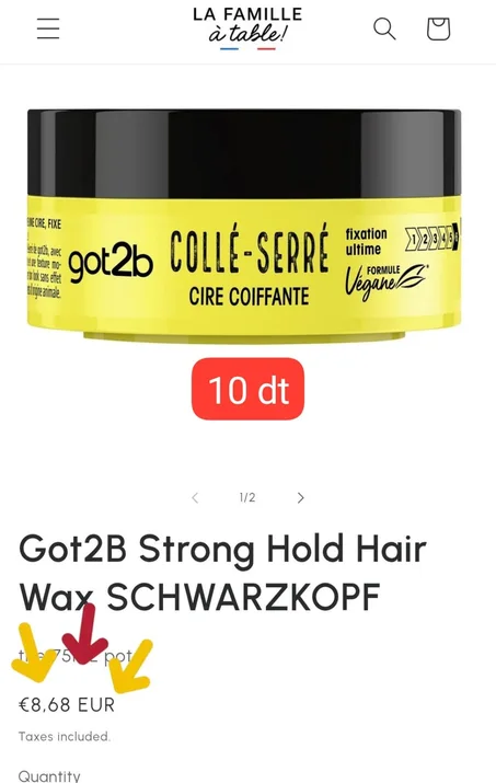 Cire cheuveux hydratant Got2b