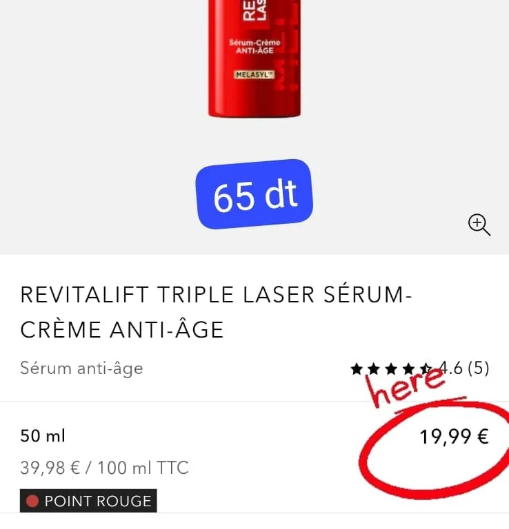 Serum-creme anti-age et anti tâches L'oreal Prais