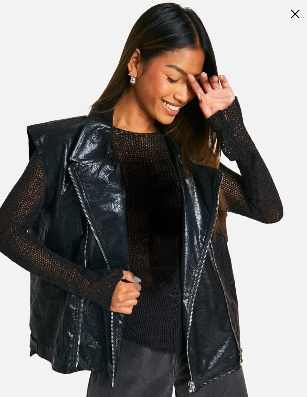 Gillet cuire noir
