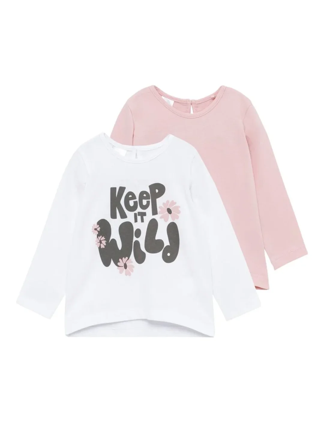 2 t-shirts Blanc et Rose - Fille