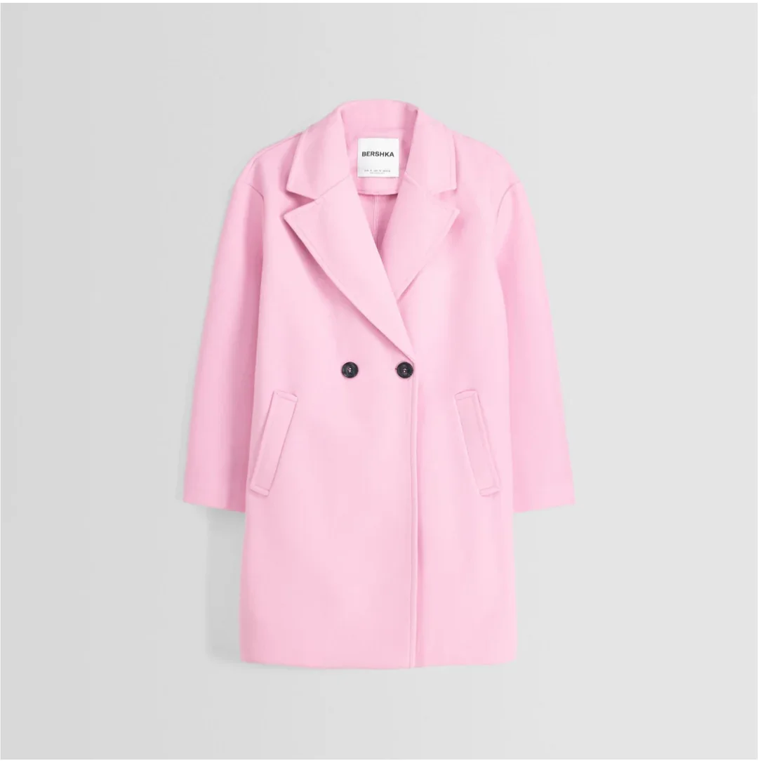 Manteau rose - Bershka
