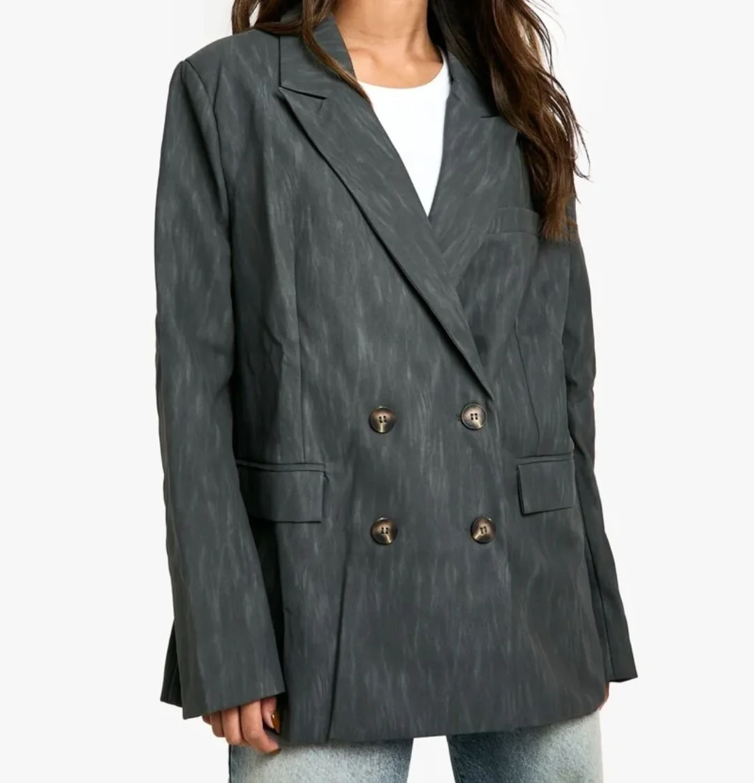 Blazer gris cuir