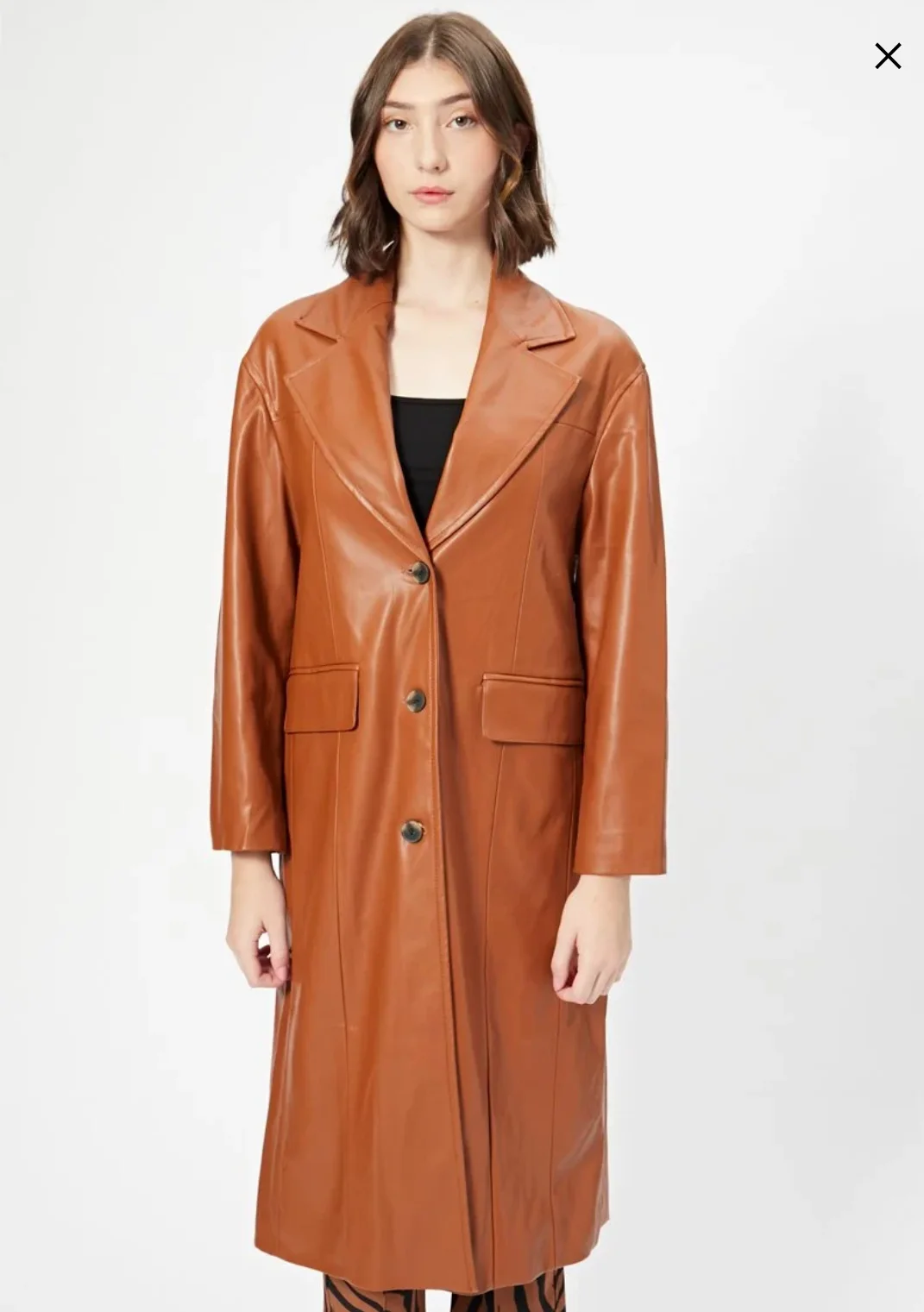 Manteau cuire camel- Bershka