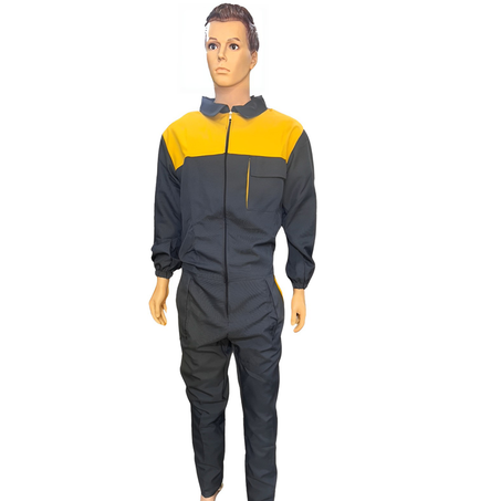 CONBINAISON GRIS JAUNE POLYSTER