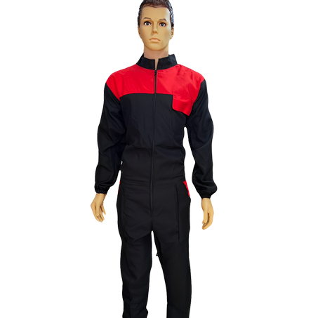 CONBINAISON POLYSTER NOIR ROUGE