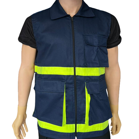 GILET BLEU-JAUNE FLUO