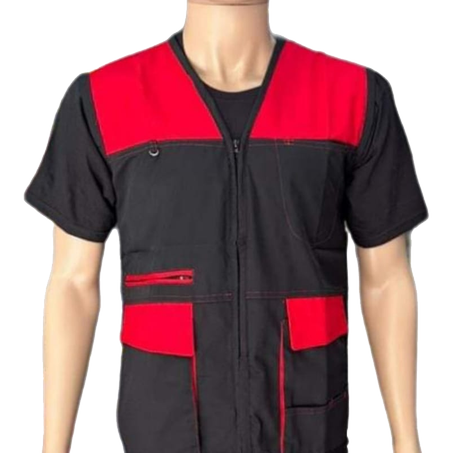 GILET NOIR-ROUGE