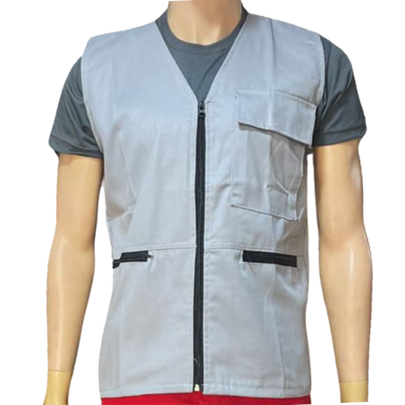 GILET 03 POCHES GRIS CLAIRE