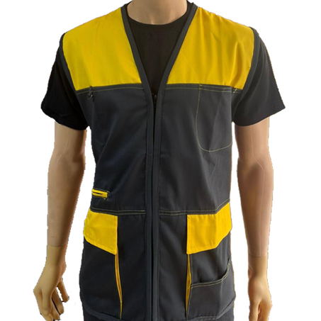 GILET GRIS-JAUNE
