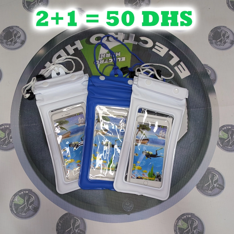 3x Pochette étanche pour téléphone portable avec cordon