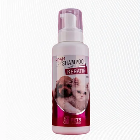 فوم Pets Republic™ الجاف بالكيراتين (520 مل) - استحمام بدون ماء ونظافة فورية