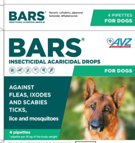 بارس™ (Bars) للكلاب الصغيرة (حتى 10 كجم) - أمبولات الحماية الروسية الأصلية (4 قطع)