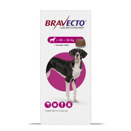 برافيكتو™ (  Bravecto 40 to 56 kg) - قرص الحماية الثلاثي (12 أسبوعاً) ضد البراغيث والقراد للكلاب