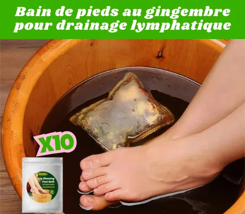 Lot de bains pieds au gingembre pour drainage lymphatique