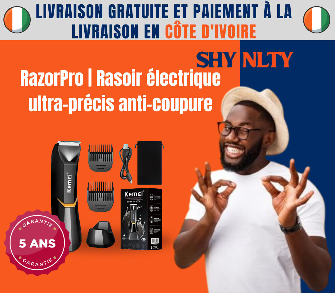 RazorPro | Rasoir électrique ultra-précis, sans coupure