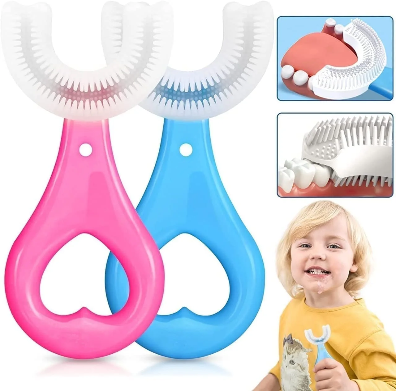 Kids ToothBrush U-Shaped - Heart U فرشاة أسنان للأطفال على شكل