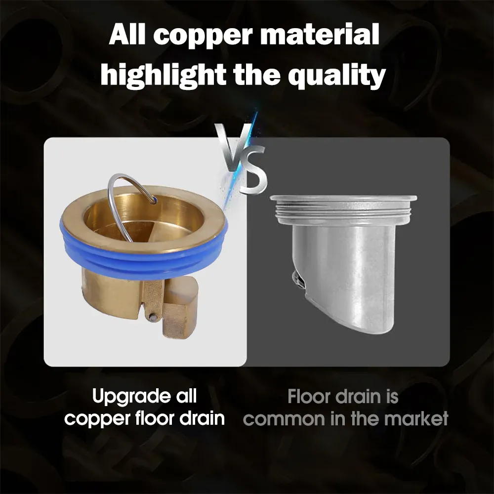 2x Copper Floor Drain x2 صرف الأرض من النحاس