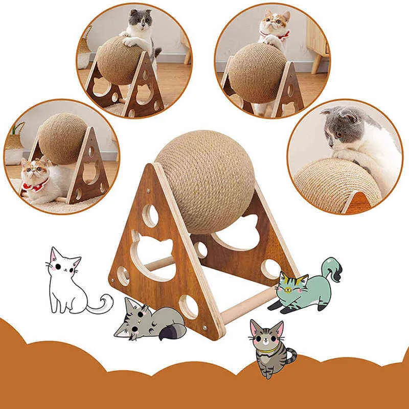 🐱 Scratching Ball Cat – لعبة خدش للقطط بديزاين خشبي أنيق