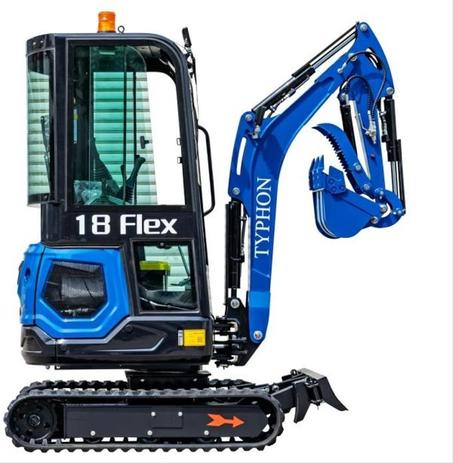 TYPHON 18 FLEX PRO 1.8 Ton Mini Excavator USA with 12 attachments