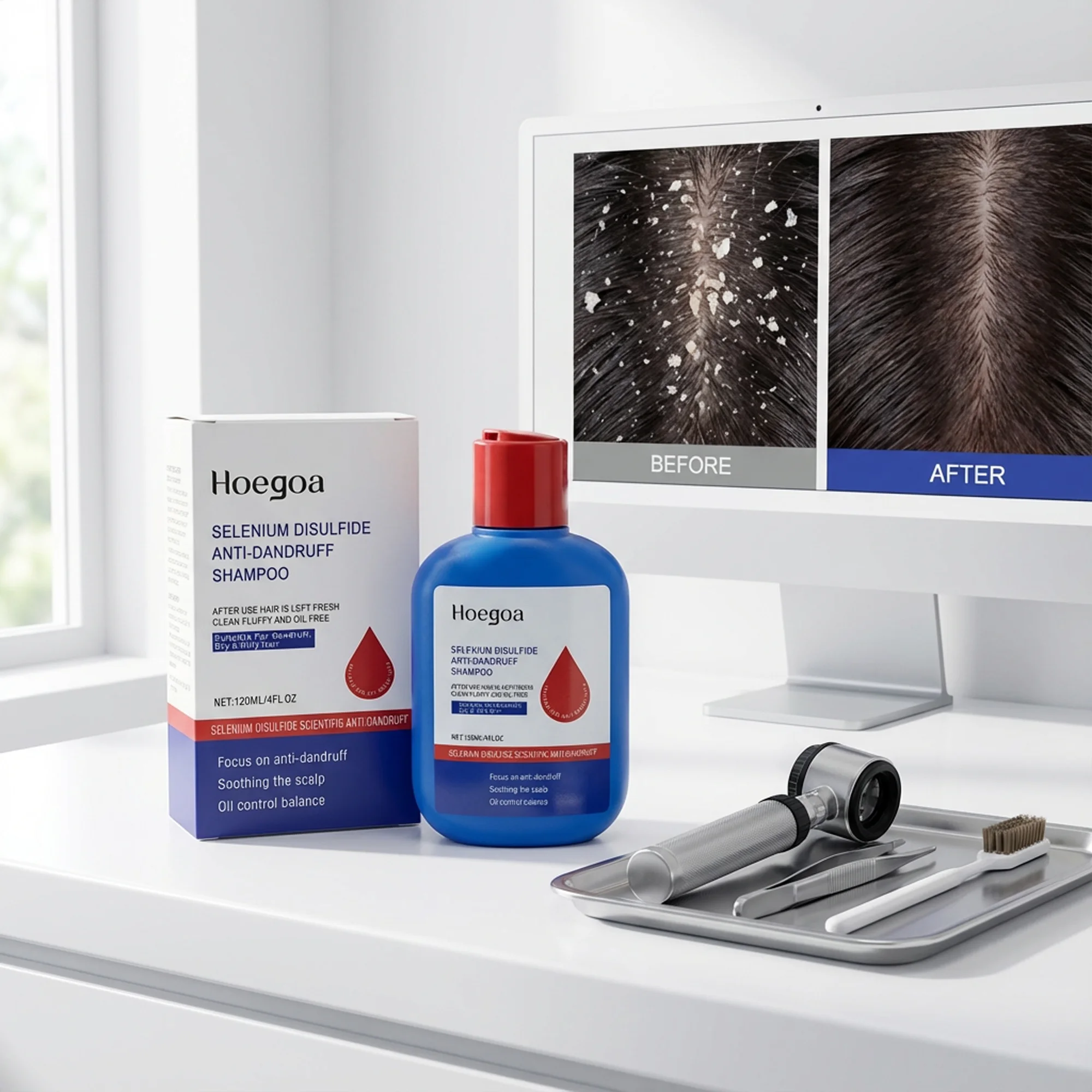 شامبو ثنائي كبريتيد السيلينيوم لتنظيف فروة الرأس بعمق