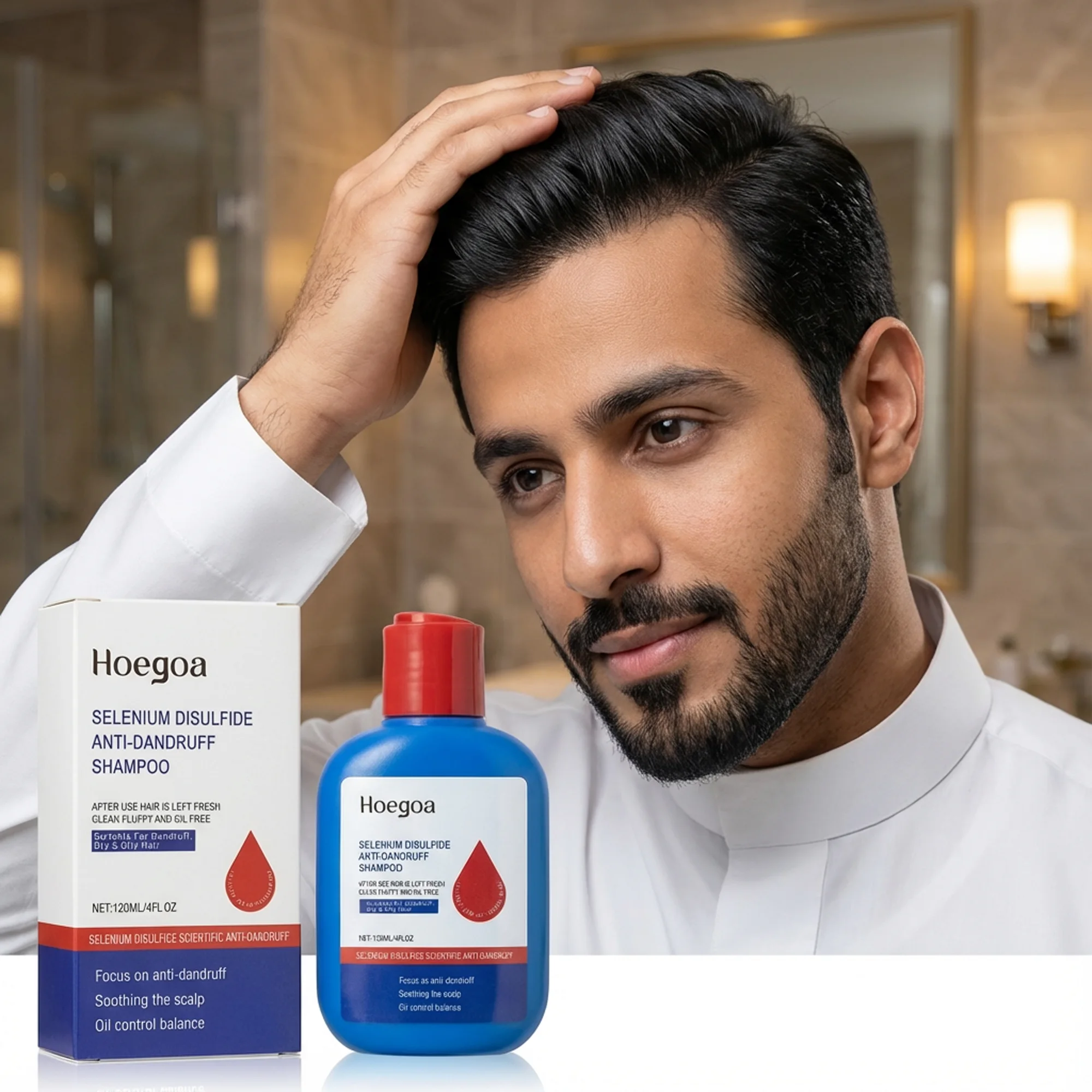 شامبو ثنائي كبريتيد السيلينيوم لتنظيف فروة الرأس بعمق