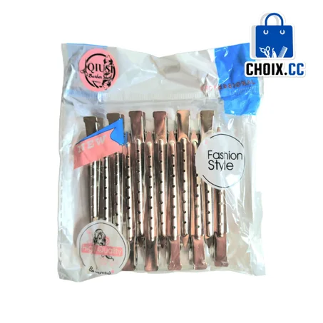 طقم مشابك الشعر المعدنية الاحترافية (12 قطعة)