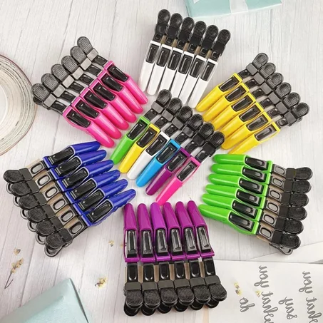 طقم مشابك تقسيم الشعر الاحترافية "Crocodile Clips"