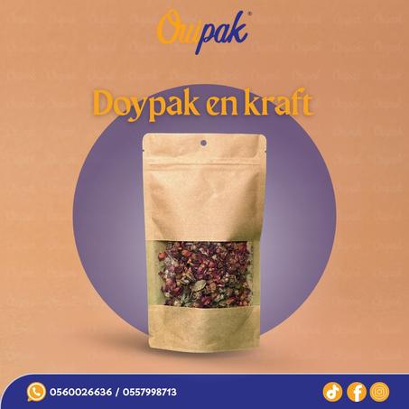 Sac doypack en kraft Marron - أكياس الدويباك'100قطعة'