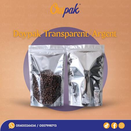 Sac Doypack Couleur Transparent/Argent'100قطعة'