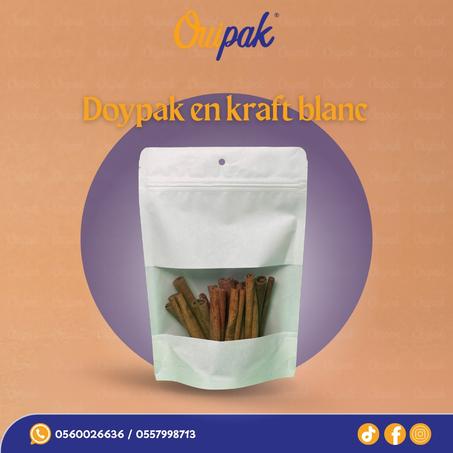 Sac doypack en kraft Blanc- أكياس الدويباك'100قطعة'